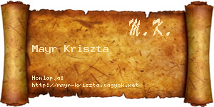 Mayr Kriszta névjegykártya